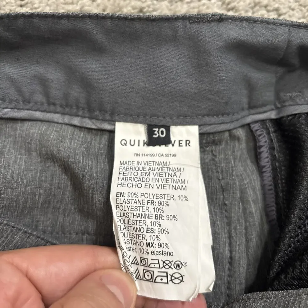 Quiksilver Amphibian Shorts Mens 30 Gray 4-Way Stretch Hybrid Casual Chino